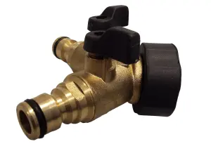 garden /patio watering, solid brass two way tap splitter/manifold