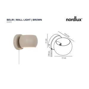 Nordlux Belir Indoor Spotlight Wall Light in Brown (Height) 11cm