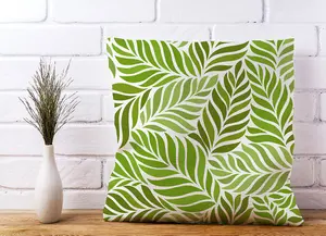 Green Leaf Pattern Cushions 45cm x 45cm