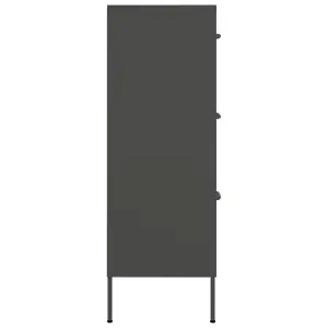 Berkfield Drawer Cabinet Anthracite 80x35x101.5 cm Steel