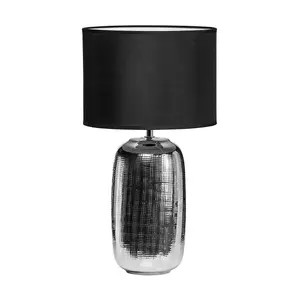 Interiors by Premier Regents Park Chrome Finish Ceramic Base Table Lamp