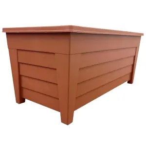 2 x Terracotta Grosvenor Square & 2 x Long Grosvenor Troughs Planter Sets For Home & Garden