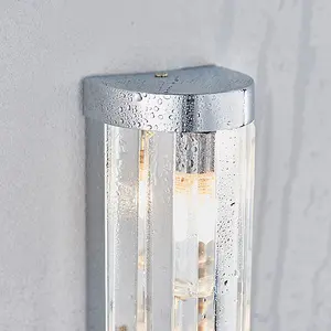 Luminosa Shimmer Glass Wall Lamp Chrome Plate, Clear Crystal