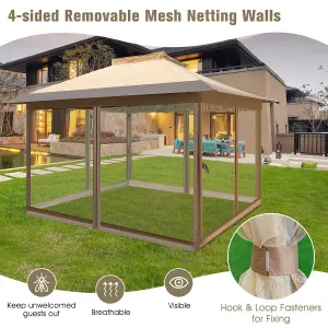 Costway 3.6 x 3.6 M Pop up Gazebo Instant Gazebo Tent w/4-sided Mesh Netting