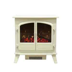 Focal Point Weybourne 1850W Matt Cream Electric Stove (H)670mm (W)635mm