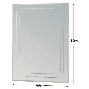 Showerdrape Chelsea Rectangular Wall Mounted Frameless Bathroom Mirror 60 x 45cm