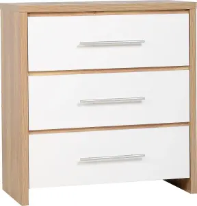 Seville Oak and White Finish 3 Drawer Chest