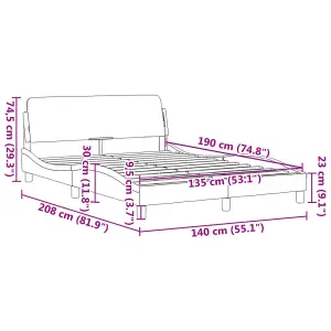 Berkfield Bed Frame without Mattress Light Grey 135x190 cm Double Velvet