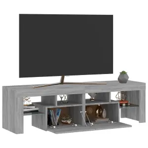 Berkfield TV Cabinet with LED Lights Grey Sonoma 140x36.5x40 cm