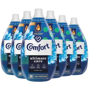 Comfort Ultimate Care Fresh Sky Concentrated Fabric Conditioner 58W, 870ml, 6Pk