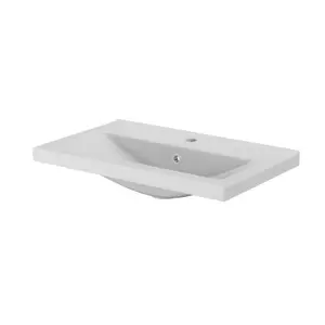 GoodHome Nira Gloss White Rectangular Vanity Basin (W)60cm