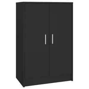 Berkfield Shoe Cabinet Black 60x35x92 cm Engineered Wood