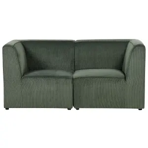 2 Seater Modular Jumbo Cord Sofa Dark Green LEMVIG