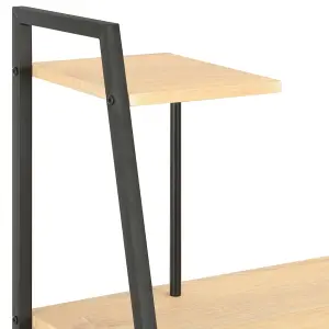 Berkfield Desk with Shelving Unit Black and Oak 102x50x117 cm