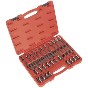 26-Piece Spline Star Socket Bit Set with Mechanics Case - 1/2" Drive