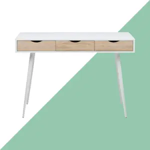 Casson Metal Base Writing Desk Oak/White