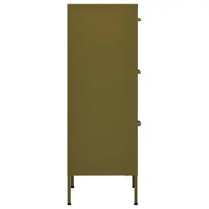 Berkfield Storage Cabinet Olive Green 42.5x35x101.5 cm Steel