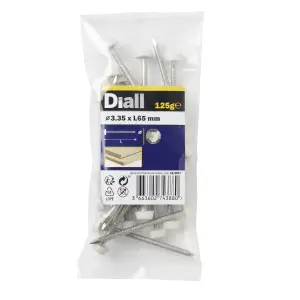 Diall UPVC nail (L)65mm (Dia)3.35mm, Pack