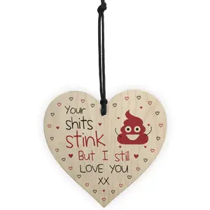 Funny Rude Valentines Day Anniversary Gift For Him Her Wood Heart Humour Boyfriend Girlfriend Husband Wife Gift