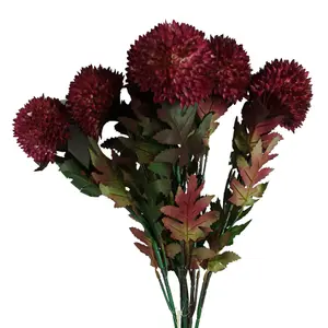 Pack of 6 x 70cm Large Ball Dahlia Artificial Flower Stem Pink