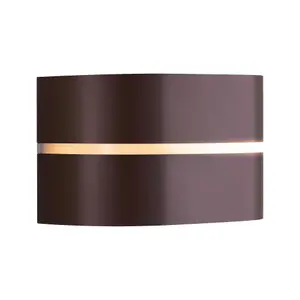 Nordlux Sibelis Outdoor Patio Terrace Garden Wall Light In Brown Metallic (Height) 12cm