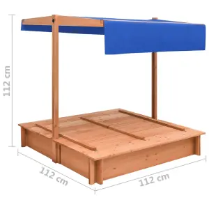 Berkfield Sandbox with Roof Firwood 112x112x112 cm