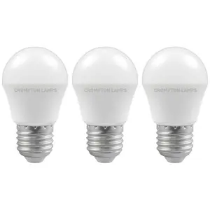 Crompton Lamps LED Golfball 4.9W E27 Daylight Opal (40W Eqv) (3 Pack)