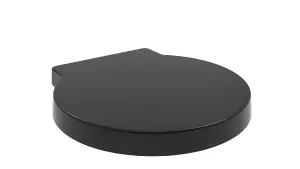 Euroshowers Black Top Fix Round Soft Close Toilet Seat 400x420mm