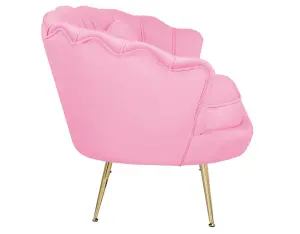 2 Seater Loveseat Small Sofa in Velvet Pink