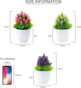 Bedbric Set of 3 Artificial Plants Blazing Aura Indoor Outdoor Decor for Bedroom Office Home