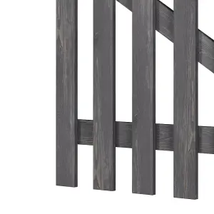 Grey 90x90cm Outdoor Wooden Garden Gate Spruce Wood Fence Door with Door Bolt