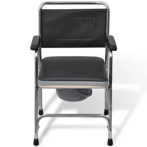 Durable Commode Chair Steel Black