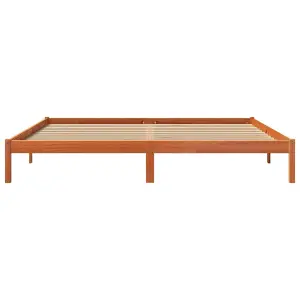 Berkfield Bed Frame without Mattress Wax Brown 200x200 cm Solid Wood Pine