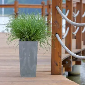 Tall Planter Plant Pot Square Concrete Effect Flower Indoor Outdoor Garden Patio H50cm/W26,5cm Marengo/Grey