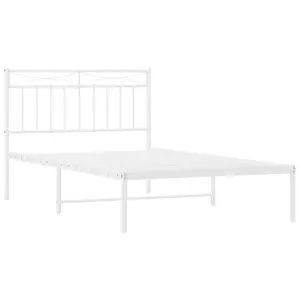 Berkfield Metal Bed Frame with Headboard White 107x203 cm