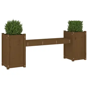 Berkfield Planter Bench Honey Brown 180x36x63 cm Solid Wood Pine