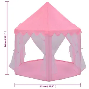 Berkfield Princess Play Tent with 250 Balls Pink 133x140 cm