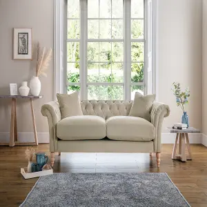 Sofas Express Tulip Beige Putty Velvet  3 Seater sofa