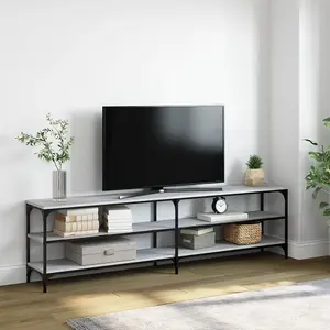 Berkfield TV Cabinet Grey Sonoma 180x30x50 cm Engineered Wood and Metal