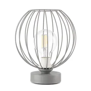 Luminosa Melone Globe Table Lamp, Grey