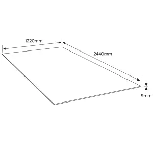 MDF Fibreboard (L)2440mm (W)1220mm (T)9mm