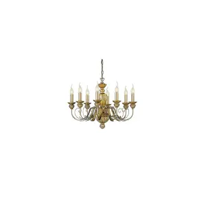 Luminosa Dora  8 Light Chandelier Antique Brass Finish, E14