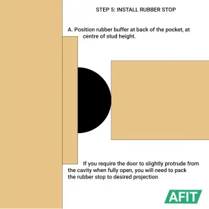 AFIT Double Door Pocket Sliding Door Kit - 915 x 2032mm Max Door Size - Cut To Size