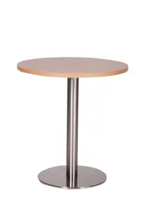 Daniella Round Brushed Table Base Round Laminate Top Large Dining Beech 700mm diameter Round