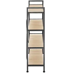 Bookcase Leeds 4 Shelves - industrial wood light, oak Sonoma