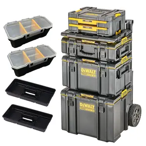 Dewalt Toughsystem 2 Rolling Tool Storage Box Trolley +Tstak Adaptor + Open Tote