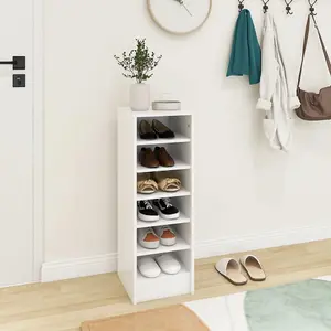 Berkfield Shoe Cabinet White 31.5x35x90 cm Engineered Wood