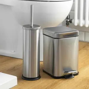 Harbour Housewares - Mismatched Toilet Brush & Bin Set - Matt