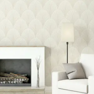 Hoopla Walls Natural Leaf Fan Smooth Matt Wallpaper