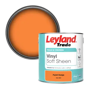 Leyland Trade Vinyl Soft Sheen Walls & Ceilings Emulsion Paint Pastel Orange (RAL 2003) - 2.5L